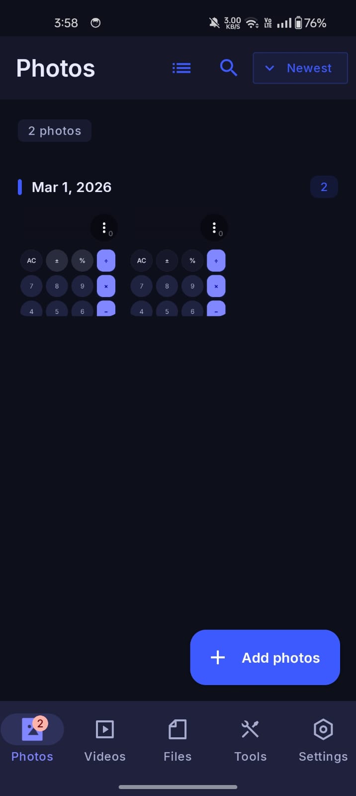 Calculator Vault Screen 6